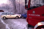 Zderzenie samochodów na moście w Sułkowicach